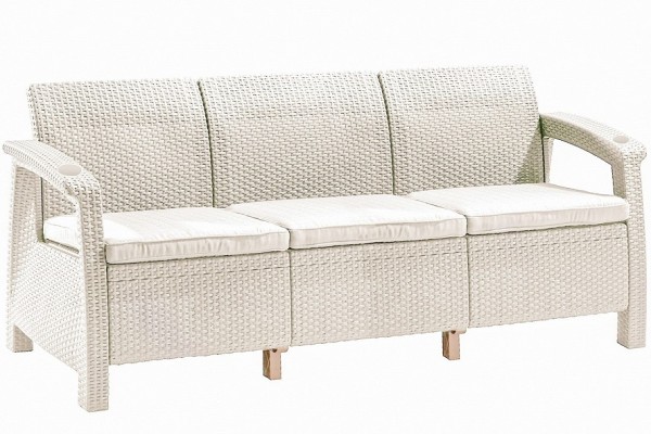 Трёхместный диван  Yalta Sofa 3 Seat белый купить в Волгограде