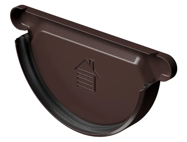 Заглушка желоба D125 Döcke STAL PREMIUM Шоколад, (RAL 8019) купить в Волгограде