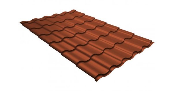 Металлочерепица кредо GL 0,5 GreenСoat Pural RR 750 кирпично-красный (RAL 8004 терракота) купить в Волгограде