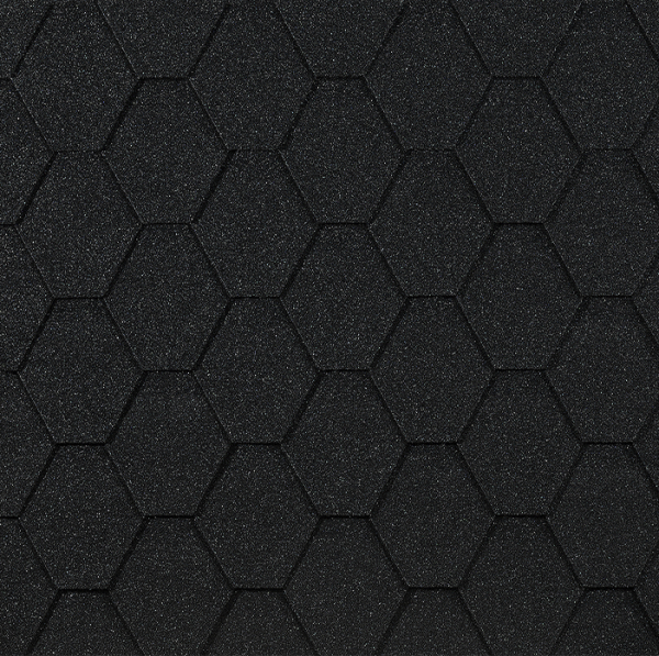 Гибкая черепица EURASIA Docke, Коллекция ШЕСТИГРАННИК Чёрный купить в Волгограде