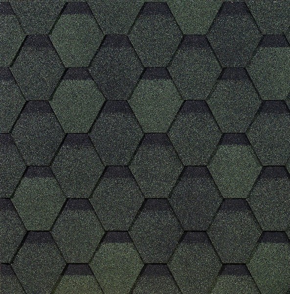 Гибкая черепица EURASIA Docke, Коллекция ШЕСТИГРАННИК Зелёный купить в Волгограде