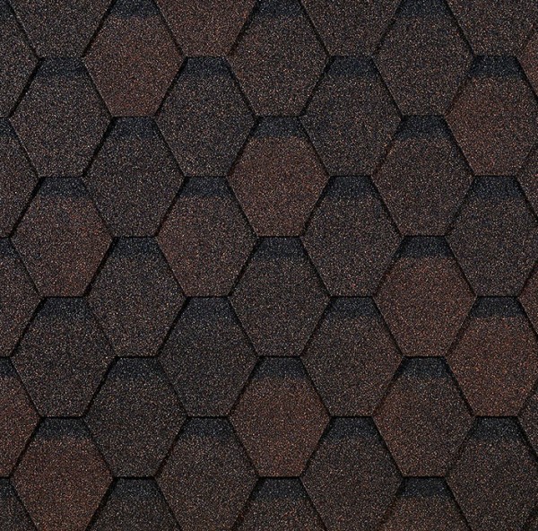 Гибкая черепица EURASIA Docke, Коллекция ШЕСТИГРАННИК Коричневый купить в Волгограде