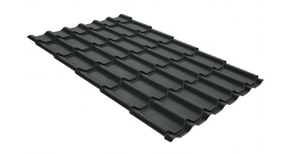 Металлочерепица классик GL 0,5 GreenCoat Pural Matt RR 23 темно-серый (RAL 7024 мокрый асфальт) купить в Волгограде