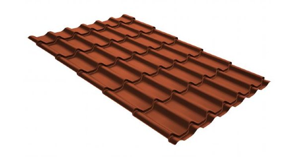 Металлочерепица классик GL 0,5 GreenCoat Pural RR 750 кирпично-красный (RAL 8004 терракота) купить в Волгограде