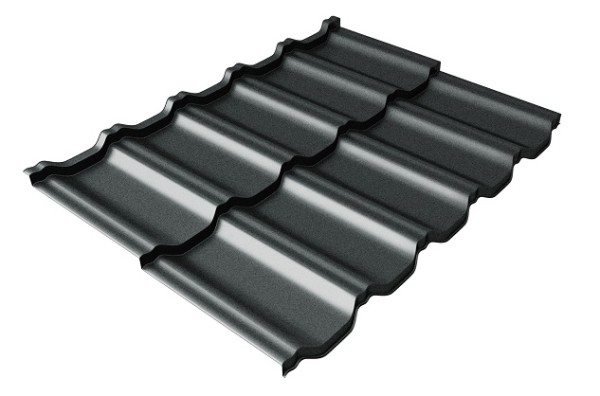 Металлочерепица модульная Квинта Uno Grand Line c 3D резом 0,5 Satin RAL 7016 антрацитово-серый купить в Волгограде
