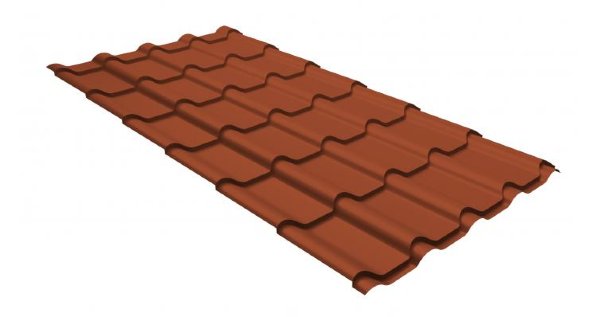 Металлочерепица камея GL 0,5 GreenCoat Pural RR 750 кирпично-красный (RAL 8004 терракота) купить в Волгограде