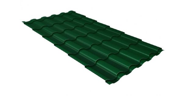 Металлочерепица кредо 0,5 Satin RAL 6005 зеленый мох купить в Волгограде
