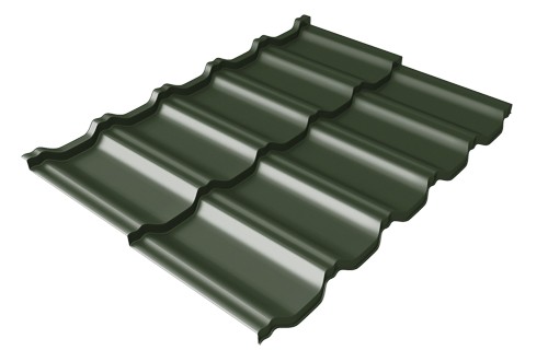 Металлочерепица модульная Квинта Uno Grand Line c 3D резом 0,5 GreenСoat Pural RR 11 темно-зеленый (RAL 6020 хромовая зелень) купить в Волгограде