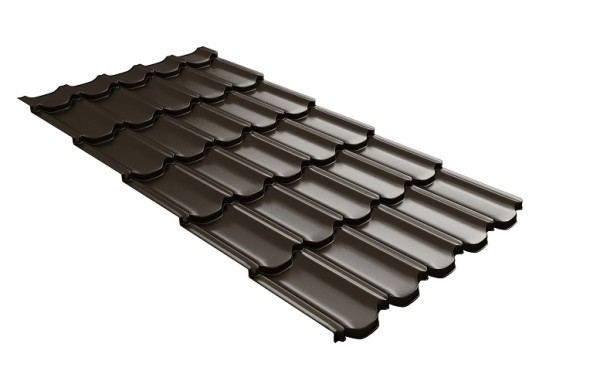 Металлочерепица квинта плюс с 3D резом 0,5 GreenСoat Pural Matt RR 32 темно-коричневый (RAL 8019 серо-коричневый) купить в Волгограде