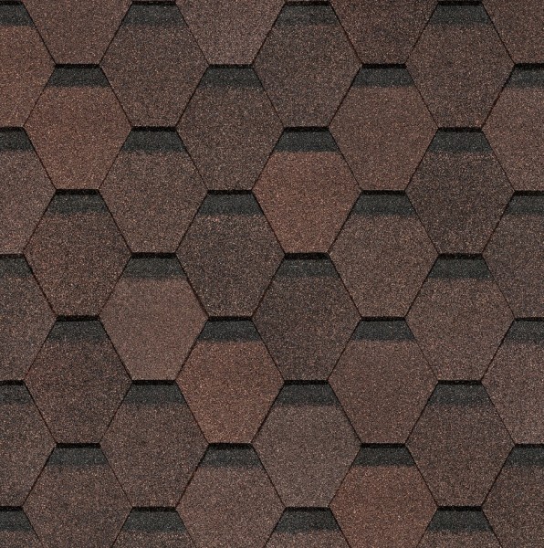 Гибкая черепица Docke, коллекция Шестигранник Коричневый купить в Волгограде