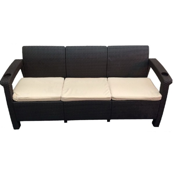 Трёхместный диван  Yalta Sofa 3 Seat венге купить в Волгограде