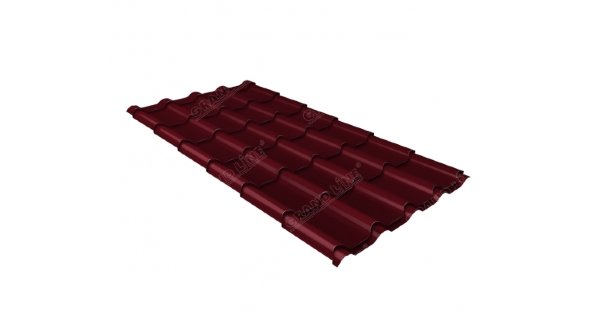 Металлочерепица камея 0,5 Satin RAL 3005 красное вино купить в Волгограде