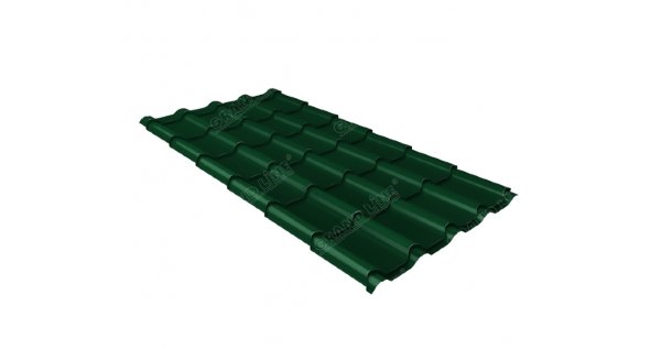 Металлочерепица камея 0,5 Satin RAL 6005 зеленый мох купить в Волгограде