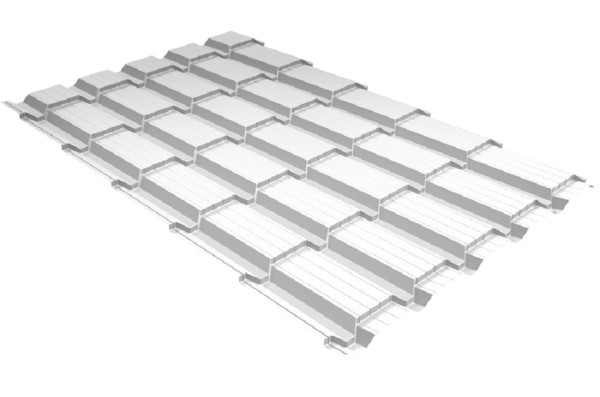 Металлочерепица GL квадро профи 0,5 Satin RAL 9003 сигнальный белый купить в Волгограде