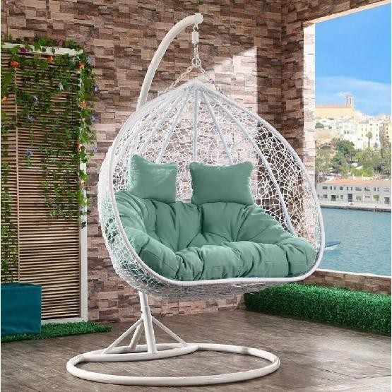 Кресло Подвесное из искусственного ротанга AFM-109A White/Green купить в Волгограде