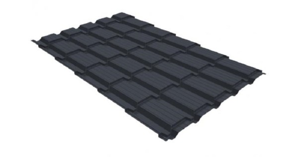 Металлочерепица GL квадро профи 0,5 GreenCoat Pural RR 23 темно-серый (RAL 7024) мокрый асфальт купить в Волгограде