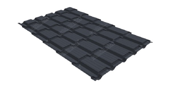 Металлочерепица GL квадро профи 0,5 Satin RAL 7024 мокрый асфальт купить в Волгограде