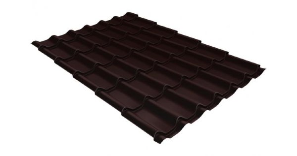 Металлочерепица классик GL 0,5 Velur20 RAL 8017 шоколад купить в Волгограде