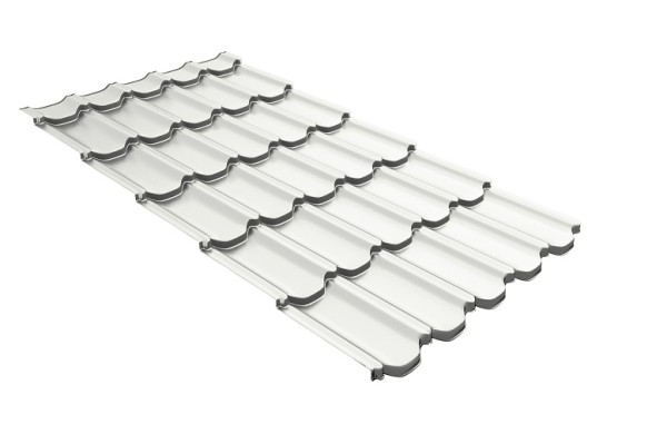 Металлочерепица квинта плюс с 3D резом 0,5 Satin RAL 9003 сигнальный белый купить в Волгограде