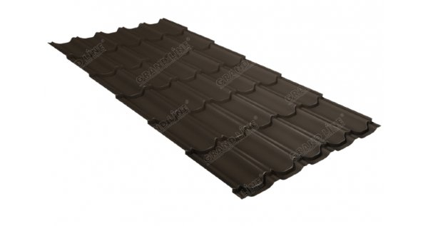 Металлочерепица квинта плюс 0,5 GreenCoat Pural Matt RR 32 темно-коричневый (RAL 8019 серо-коричневый) купить в Волгограде
