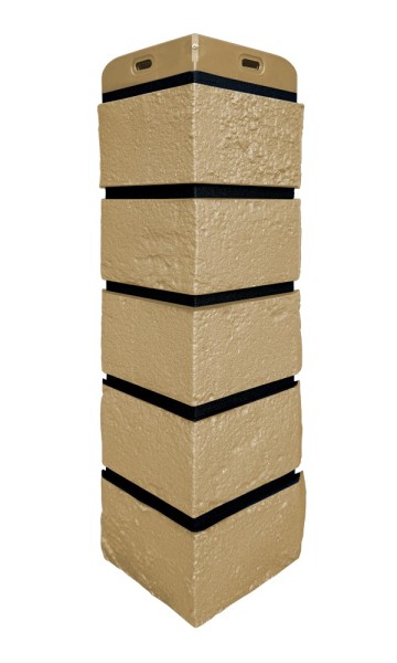 Угол Grand Line состаренный кирпич премиум Песочный (шов RAL 9005) купить в Волгограде